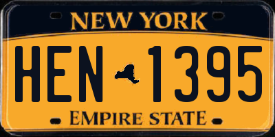 NY license plate HEN1395