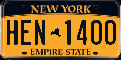 NY license plate HEN1400