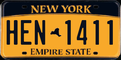 NY license plate HEN1411