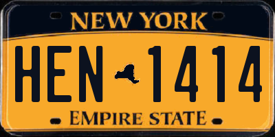 NY license plate HEN1414