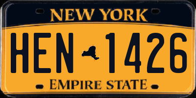 NY license plate HEN1426