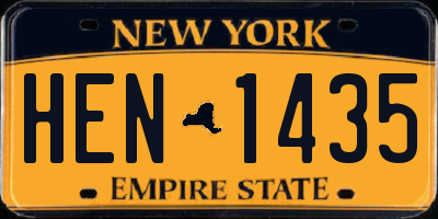 NY license plate HEN1435