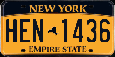 NY license plate HEN1436