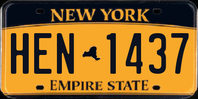 NY license plate HEN1437