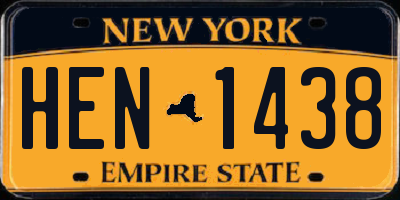 NY license plate HEN1438
