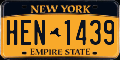 NY license plate HEN1439
