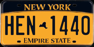 NY license plate HEN1440