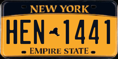 NY license plate HEN1441