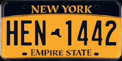 NY license plate HEN1442