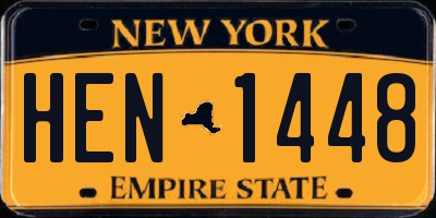 NY license plate HEN1448
