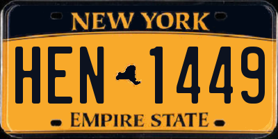 NY license plate HEN1449
