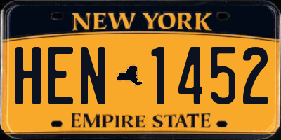 NY license plate HEN1452