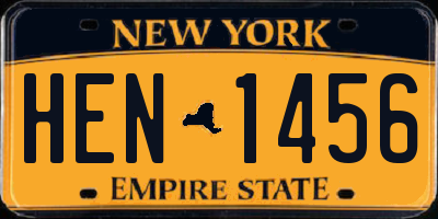 NY license plate HEN1456