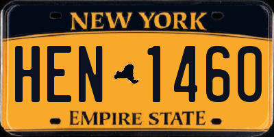 NY license plate HEN1460