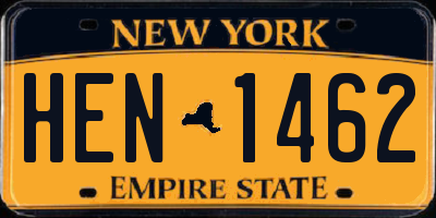 NY license plate HEN1462