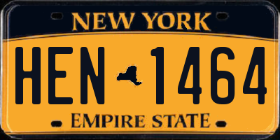 NY license plate HEN1464