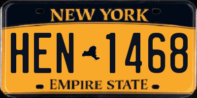NY license plate HEN1468