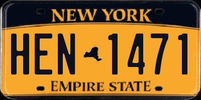 NY license plate HEN1471