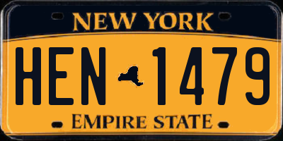 NY license plate HEN1479