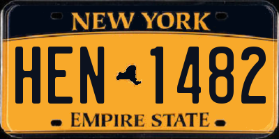 NY license plate HEN1482