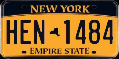 NY license plate HEN1484