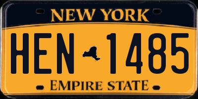 NY license plate HEN1485
