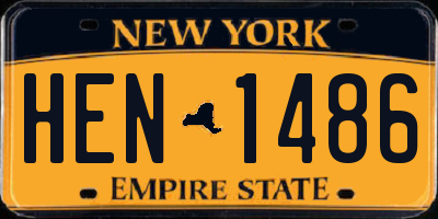 NY license plate HEN1486