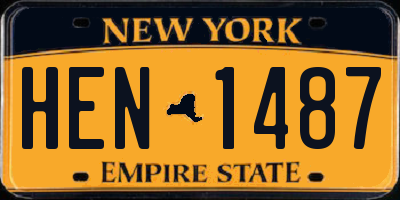 NY license plate HEN1487