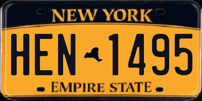 NY license plate HEN1495