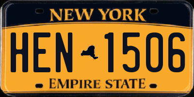 NY license plate HEN1506