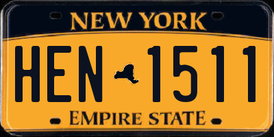 NY license plate HEN1511