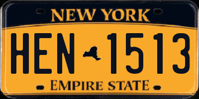NY license plate HEN1513