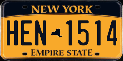 NY license plate HEN1514