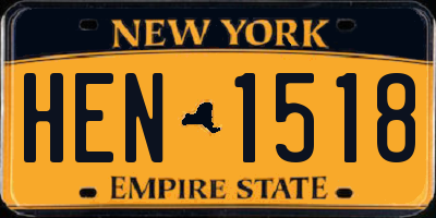 NY license plate HEN1518