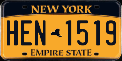 NY license plate HEN1519