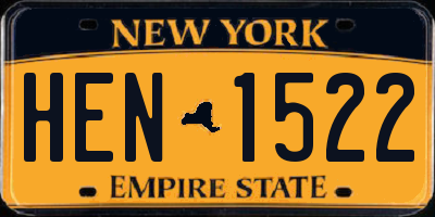NY license plate HEN1522