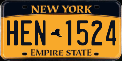 NY license plate HEN1524