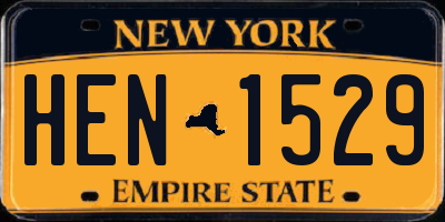 NY license plate HEN1529