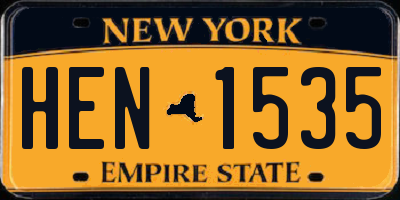 NY license plate HEN1535