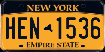NY license plate HEN1536