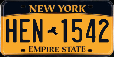 NY license plate HEN1542