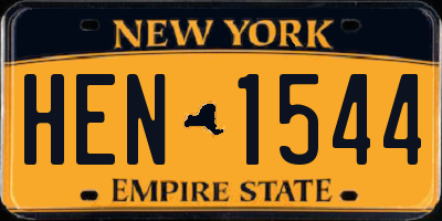 NY license plate HEN1544