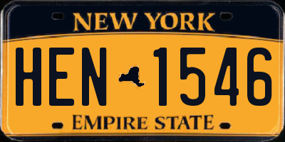 NY license plate HEN1546