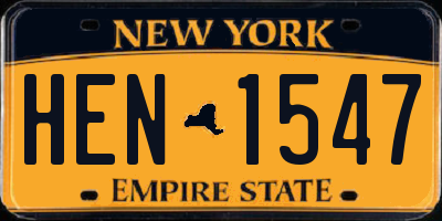 NY license plate HEN1547
