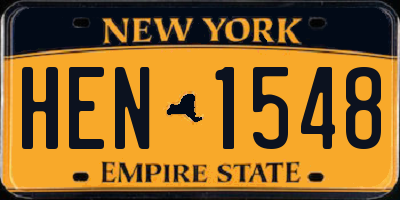 NY license plate HEN1548