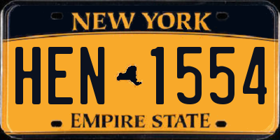 NY license plate HEN1554