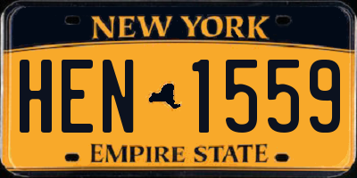 NY license plate HEN1559