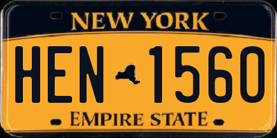 NY license plate HEN1560