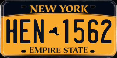NY license plate HEN1562