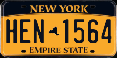 NY license plate HEN1564